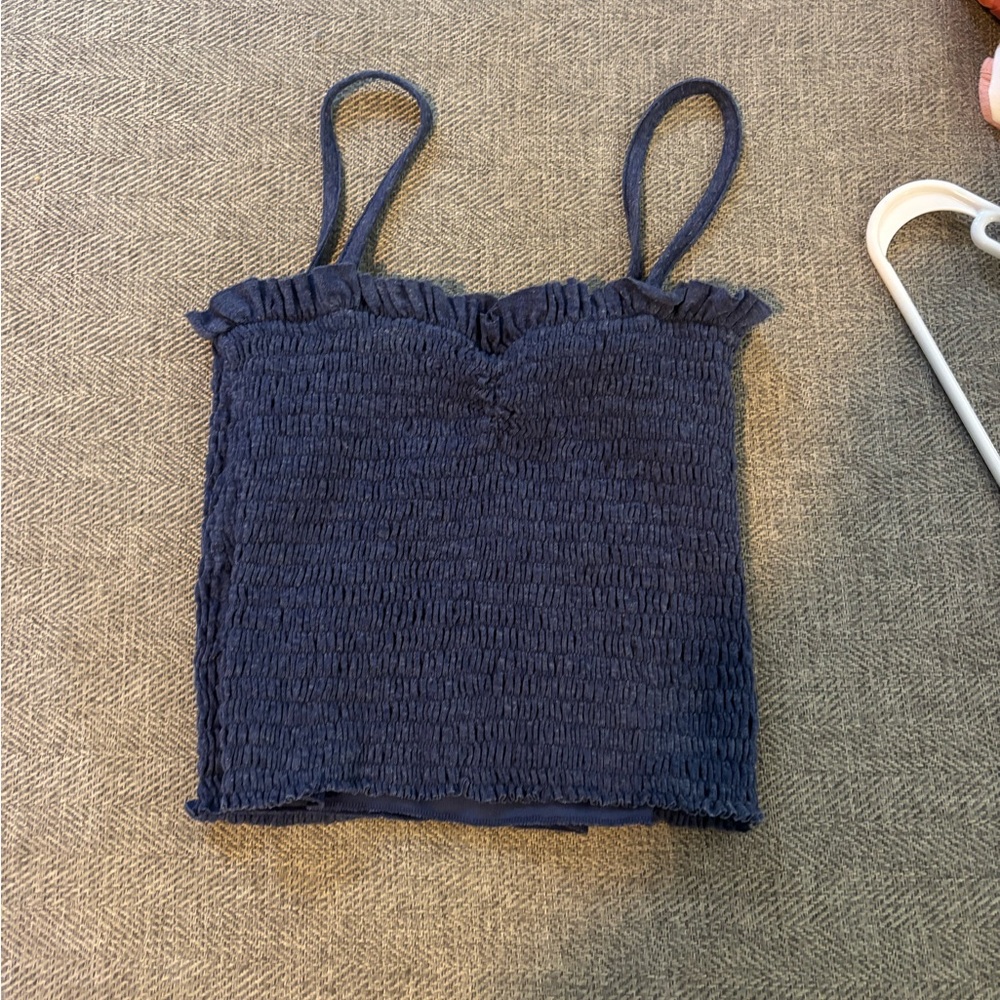 Elegant Navy Smocked Camisole